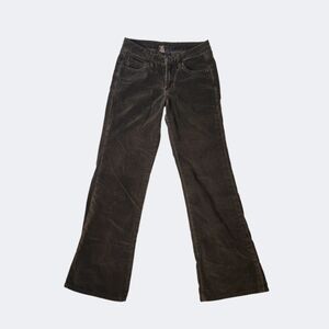 Y2k Greenish-Brown Velvet Flare Pants 💚